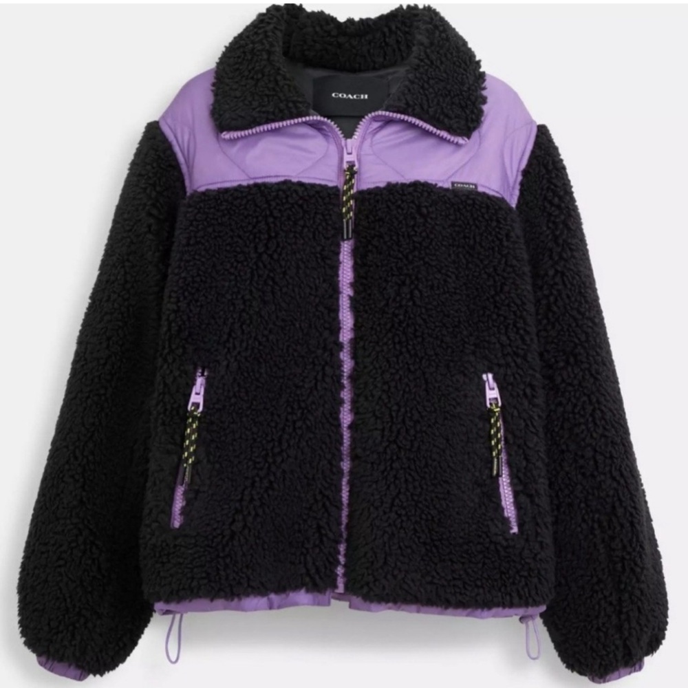 Coach Kids Black and Lavender Puffer Jacket